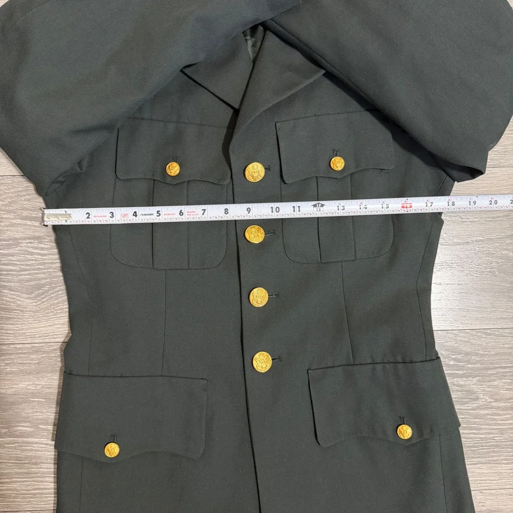 Vintage 1992 US Army Uniform Coat 36L JROTC Dress AG 489 Wool Blend Balboa Patch